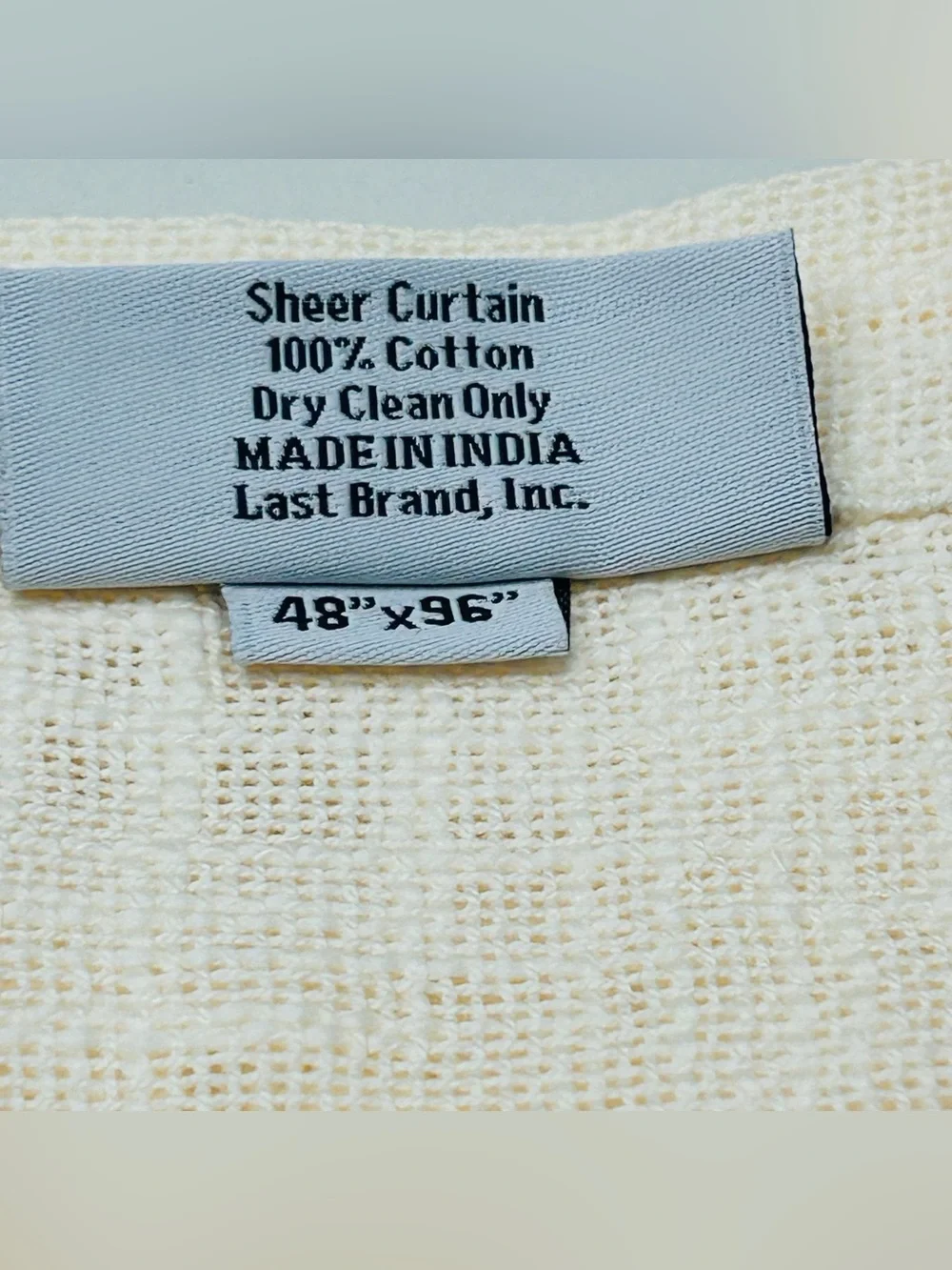 QUINCE Set Of 2 48x96 Cotton Sheer Curtains Ivory 8949